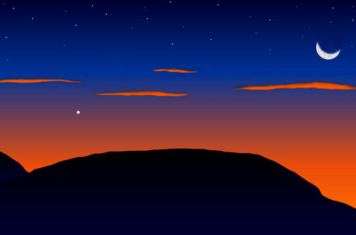 sunset over meadow